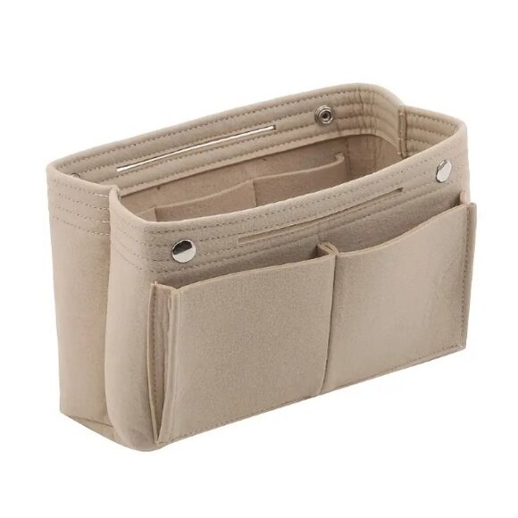 Insert/Organizer- Designer Handbags/Totes -Bright Khaki Style 3- Snap - NWT - Picture 1 of 10